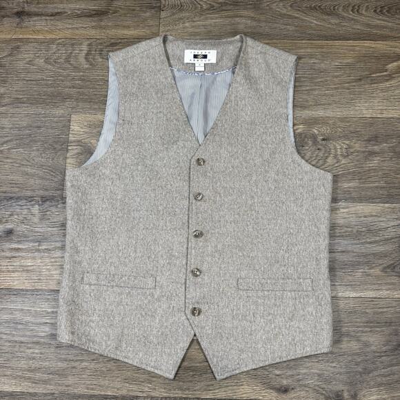 Joseph Abboud Suit Vest Mens S Dark Beige Brown Waistcoat Formal Corpcore - Picture 1 of 11